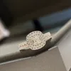 Anelli di fidanzamento firmati da donna con anello di diamanti di alta qualità per le donne Coppia di gioielli da sposa in nastro di lusso 925 Regalo di San Valentino di Natale