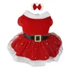 Abbigliamento per cani Abbigliamento natalizio per animali Rete lucida Costume da Babbo Natale Abbigliamento per ragazza carina Abiti rossi Cat Holiday Drop Delivery Home Gar Dhepw
