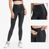 Active Pants Lo Hög midja Slim-Fit Yoga Leather Women's Sports Fitness Matte Sexig med logotyp