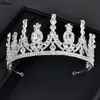 Zirkoon Brdal Hoofddeksels Tiara's Voor Bruiloft Ronde Kroon Luxe Diadeem Hoofdband Strass Bruidshoofddeksels Koning Koningin Tiara's Prinses Haaraccessoires CL0796