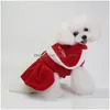 Dog Apparel Christma Jacket Winter Warm Pet Clothes For Small Dogs Coat Clothing Costume Puppy Jackets Santa Claus Drop Delivery Hom Dh2Rj