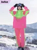 Kufun Ski Wear Snowboard adulte hommes femme imperméable neige costume sweats à capuche manteau pantalon hiver extérieur surdimensionné veste violet chaud bleu 231130