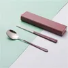 Dinnerware Sets Set Flatware Camping Travel Tableware Chopsticks Fork Spoon Portable Cutlery With Case Kitchen