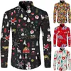 Chemises décontractées pour hommes Hommes Noël Floral Chemise Plus Taille Fun Casual Robe Blouse Automne Pour Hip Hop Robes Longues Designer Vêtements De Luxe 231201