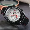 OMG Wrist Watches Men Mens Seis agulhas relógios todos os discos de trabalho Sapphire Função completa quartzo assistir marca de luxo cronógrafo relógio cinto de borracha Homem Hot985