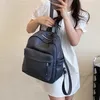 School Bags PU Female Backpacks Ladies Leather Large Capacity For Teenage Girls Student Book Bag Retro Lady Backpack