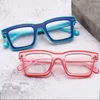 Occhiali da sole quadrati colorati anti luce blu occhiali moda rettangolare ottica protettiva per computer lente trasparente