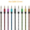 Aux Cable Fried Dough Twists braided OD3.8 3.5 pairs 3.5 quadrupole male to male audio cable 1.5M 3M for Digital Device DHL delivery