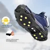 Tapis de bain 10dents Voyage Talon de pied Escalade Randonnée Chaussures de glace Silicone Jaune Boucle Pince Crampons Spike Anti-dérapant Crampons