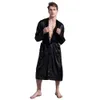 Robes masculinos preto solto lazer masculino rayon cetim robe vestido sólido quimono roupão casual pijamas pijamas s m l xl xxl tbg0610 231130