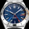 TWF Chronomat GMT ETA A2836 Automatic Mens Watch Blue Stick Dial Stainless Steel Rouleaux Bracele A32398101C1A1 Super Edition Watches Reloj Hombre Puretime F6