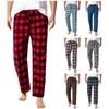 Vêtements de nuit pour hommes Pantalon de pyjama à carreaux de buffle en micropolaire pour hommes avec poches Pantalon de sommeil à la maison d'automne Pantalon décontracté ample et confortable pour hommes 231130