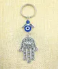 Mode-sieraden Blauw Boze Oog Lucky Fatima Hamsa Hand Turkse Boze Oog Charme Bescherming Hanger Kristallen Auto Feng Shui Keychain11527257