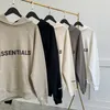 Essentials hoodies moletom masculino letras reflexivas impressão velo oversized hoodie moda hip hop streetwear moletom