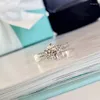 Cluster Ringe Q2023 Trend Fingerring Silber Farbe Für Frauen Riesige Zirkon Stein Versprechen Hochzeit Engagement Zubehör