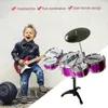 Keyboard Piano Musical Instrument For Children 5 Bęben Symulacja Zestaw Drum Jazz z Drumsticks Educational for Kids Xmax Prezent 231201