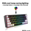 키보드 RGB 백라이트 키패드 트락 포팩트 미니 게임 화합물 기능 V700WB 유선 61keys mticolor 230109 드롭 배달 컴퓨터 netw dhnul