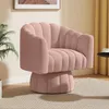 Dewhut mid-century 360 degree rotating embrace bucket sofa chair, wide cushioned round armchair, plush velvet fabric chair, living room, bedroom, office.