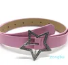 Belts Fashion Pink Belt American Style Metal Buckle Star Full Rhinestone Women Luxury Dress Decoration Designer Accessories