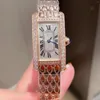 Horloges Mode Rechthoekige wijzerplaat Vrije tijd Diamant Dameshorloge Amerikaans TOP Kwaliteit Saffierglas Quartz Cadeau