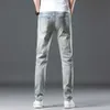 Jeans skinny da uomo Pantaloni streetwear elasticizzati blu chiaro S Abbigliamento Pantaloni denim Pantaloni maschili