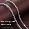 Chokers KNOBSPIN 925 Sterling Silver Tennis Necklace for Women Real 4mm Diamonds with GRA Certificate Neck Chain Fine Jewelry 231130