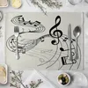 Bord Mattor Vintage Musical Note Placemats Kitchen Placemat Dining Tea Cotton Linen Pads Bowl Cup 45x30cm Heminredning