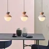 Lampade a sospensione Luci moderne a LED Vetro nordico Ferro geometrico Sala da pranzo Camera da letto Arredamento cucina per bambini CD