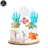 Cake Tools 9Pcs Ocean Animals Sea Cake Toppers Birthday Cake Decoration Baby Shower Party Supplies Ocean Theme Birthday Party Decorations 231130