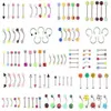 Neue 105 Stück Lots Mix Acryl Edelstahl Bauchnabel Zunge Lip Body Piercing Schmuck 261E