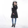 Damenparkas Big Goose 01 Scissors Down Kanadische mittellange Kapuzenjacke mit Fuchspelzkragen und verdickter Jacke N979