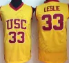 NCAA USC Trojans # 24 Баскетбольные майки колледжа Брайана Скалабрина 31 Шерил Миллер 33 Лиза Лесли Красно-желтая университетская сшитая рубашка из джерси