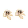 Dangle Earrings Beautiful Flowers Designer For Women Fashion Vintage Jewelry Golden Color 2023 Trend Aesthetic Accessories