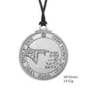 Antik silver talisman pentakel av månen Solomon tätning hänge amulet halsband282f