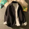 Camicie casual da uomo Camicia waffle da uomo in velluto primavera e autunno tinta unita giacca giapponese studentessa versione coreana ampia versatile a maniche lunghe 231201