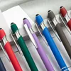 Caneta esferográfica fosca stylus touch pen 18 cores escrita esferográfica papelaria material escolar de escritório presente