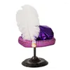 Berets Novelty Carnivals Arab Hat With Feather Decor Halloween Cosplay