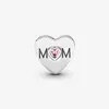 100% 925 STERLING Gümüş Pembe Anne Kalp Takımları Orijinal Avrupa Cazibesi Bilezik Moda Kadınlar Düğün Nişan Mücevherleri2170