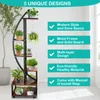 Support d'étagère pour plantes en forme de demi-lune avec boucle de suspension, supports de plantes hauts polyvalents d'intérieur pour la décoration de la maison, balcon, patio, pelouse, jardin, balcon