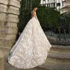 2024 Neue Ankunft A-Linie Brautkleid aus der Schulter 3D-Blumen Spitze Applikationen Tüll Boho Frauen Brautkleider nach Maß Vestidos De Novia Mariage