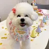 犬アパレルバンダナパーティービブスカーフカラーお誕生日おめでとうベビーベア調整可能なペットネッカチーフコットンウォータープルーフサリバチワワ