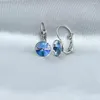 Baumelnde Ohrringe, 8 mm, mehrfarbig, kleiner runder Kristall-Tropfen, Edelstahl, blau, Schmuck, Hochzeit, Party, Geschenk, geometrische Ohrringe, Bijoux