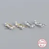 Stud 100% réel 925 boucles d'oreilles grimpeur en argent sterling coréen INS perle boucle d'oreille pour les femmes Brincos Oorbellen Pendientes PlataStud2269