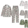 Kvinnors tvåbitar byxor Kvinnor Pyjamas Autumn Winter Pure Cotton Långärmad röd jul hem slitage set casual plus size pyjamas kvinnlig s-3xl 231130