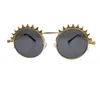 Sunglasses INS DIY Handmade Alloy Fashion Women Men Round Punk Rivet Sun Glasses Unisex Trendy Personalized Eyewears UV400