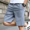 Men's Shorts Plus Size S-5XL Men Summer Fashion Casual Knee Length Bermuda Drawstring Cotton Linen Joggers Beach Wear