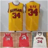 Maryland NCAA Collge Basketbol Forması Len Bias Beyaz Kırmızı Sarı All ED Boyutu S-3XL