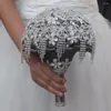 Kwiaty ślubne romantyczne bukiet broszka ręcznie robione luksusowe kwiaty kryształowe bukiety ślubne de Mariage frędzle dekoracje można wykonać na zamówienie