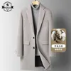 Mélanges de laine pour hommes mi-long caban hommes automne hiver Trench manteau en laine coréen Slim Fit épaissir pardessus mâle veste d'affaires 231130