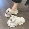 Jurk Schoenen Zomer Leuke Roze Vrouwen Slippers Dikke Zool Casual Platform Strand Slippers Vrije Tijd Strikje Sandalen Sneakers Vrouw